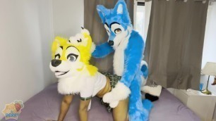 Furry Couple Plays Rough!