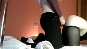 Nymphomoman is Sitting on a Dick and Cums