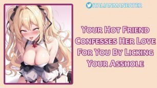 Your Hot Friend Lick your Asshole to Confess her Love for you | Extreme Rimjob