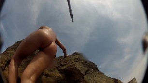 guy with underwater cam follows around women on nudist beach