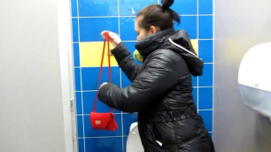 Golden shower in public toilets. Compilation fetish video.